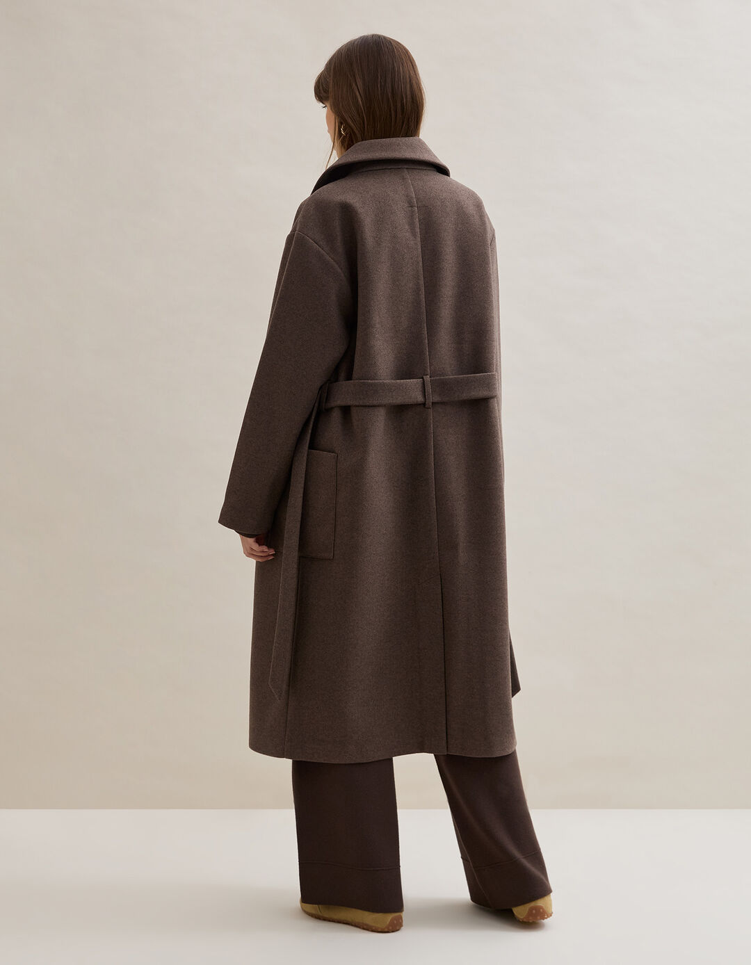 Casaco Comprido, Mulher, Castanho Escuro 