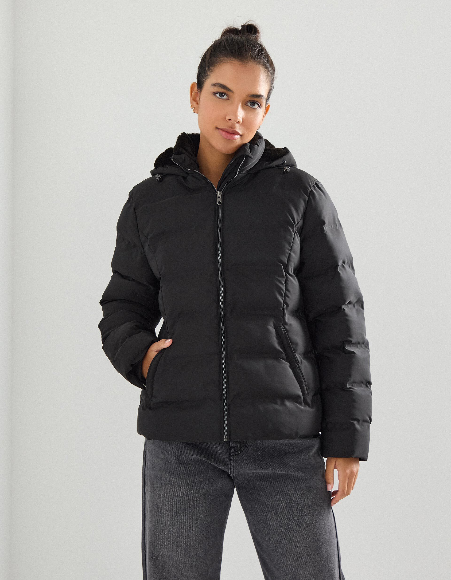 Casaco Acolchoado, Mulher, Preto