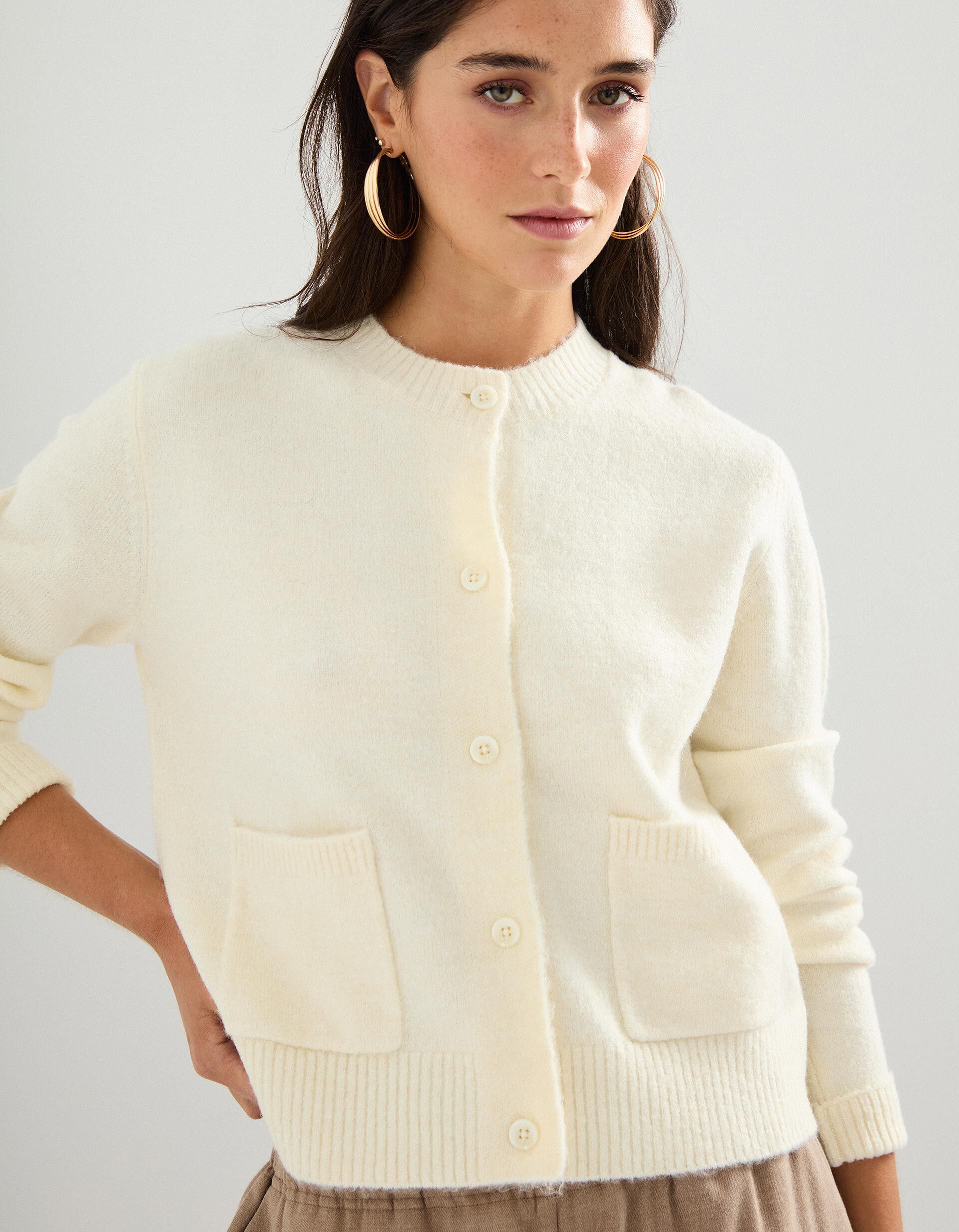 Comprar Online Casaco de Malha, Mulher, Bege Claro