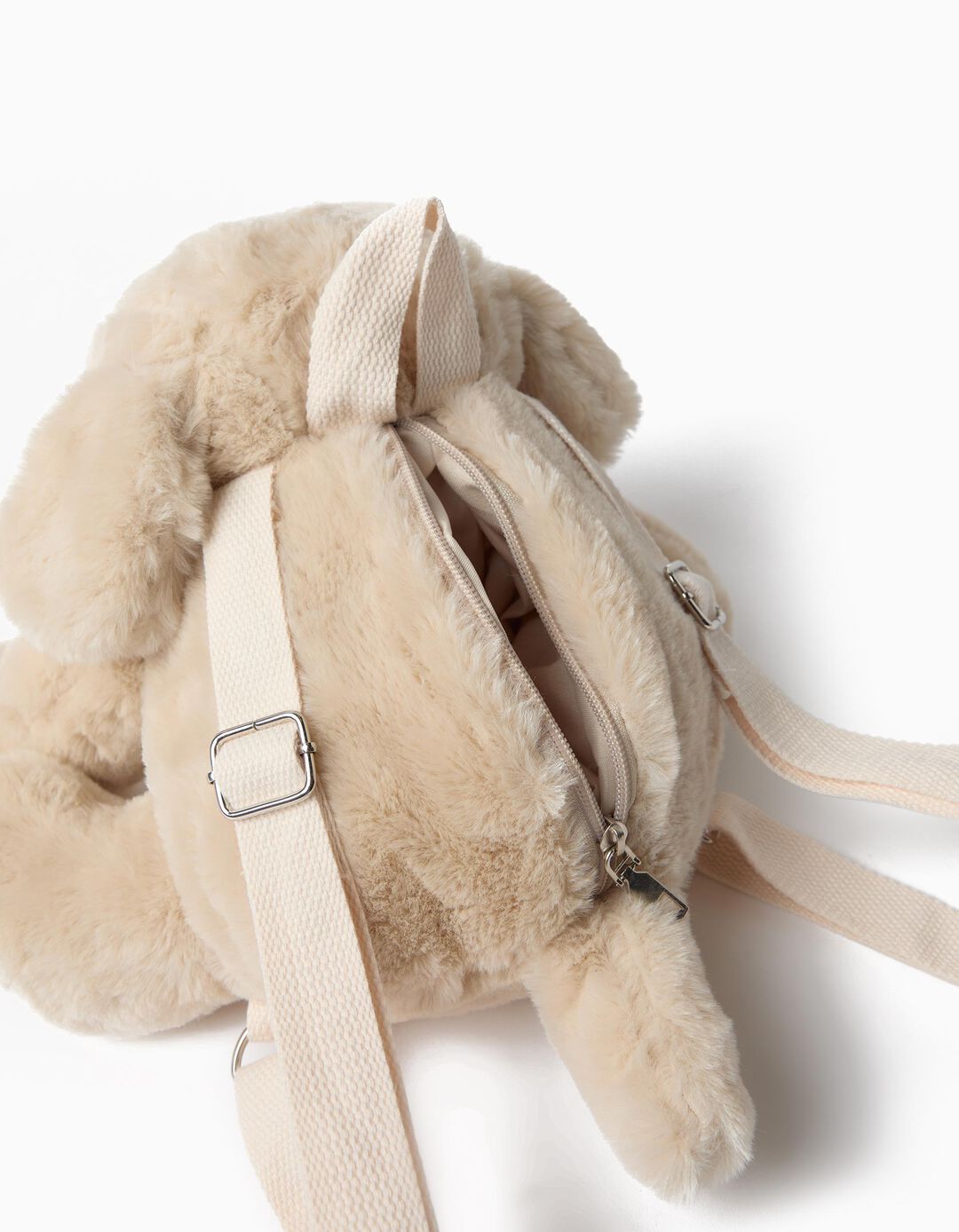 Mochila Peluche, Menina, Bege Claro