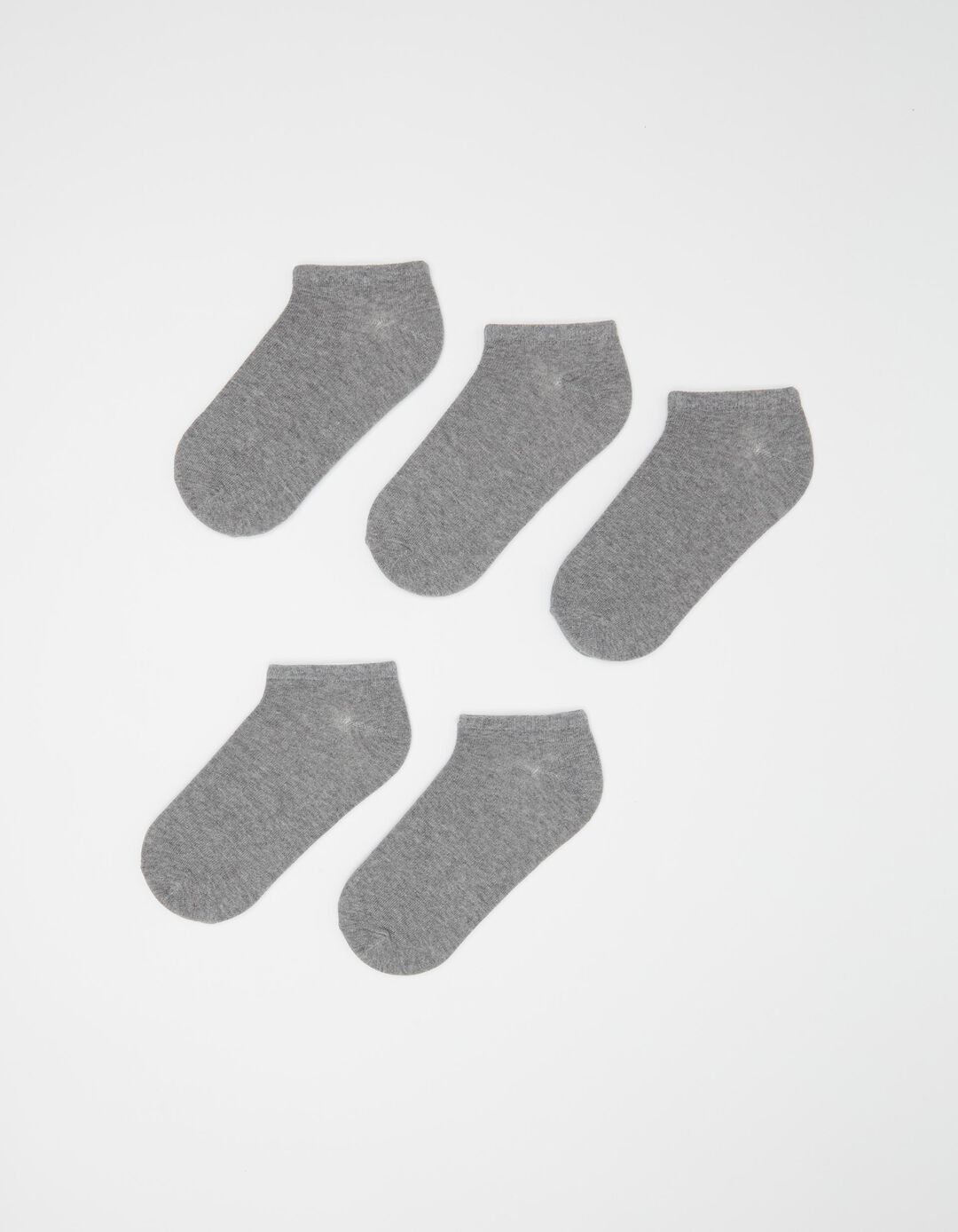 5 Pairs of Invisible Socks Pack, Men, Light Grey