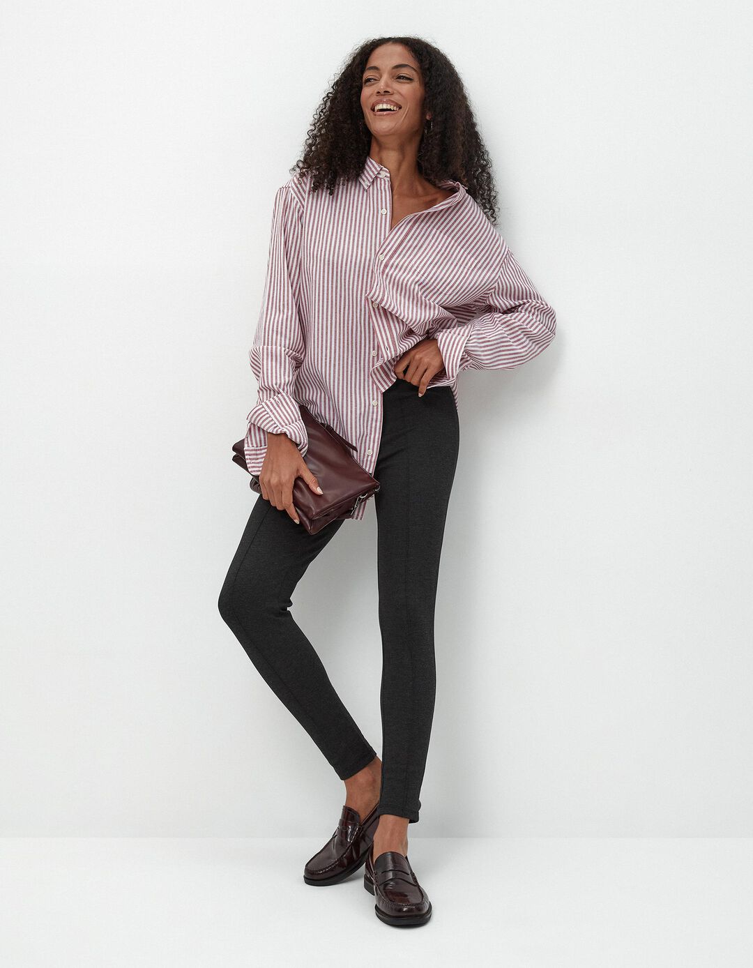 Leggings Costura, Mulher, Cinzento
