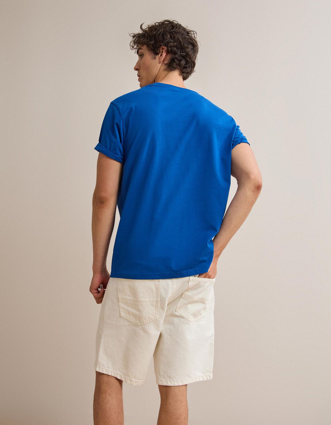 T-shirt Manga Curta, Homem, Azul Escuro