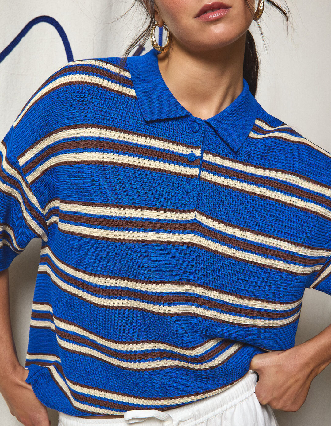 Polo de Malha, Mulher, Azul
