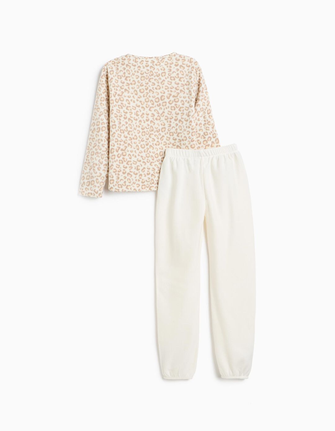 Pijama Polar Animal Print, Menina, Bege Claro