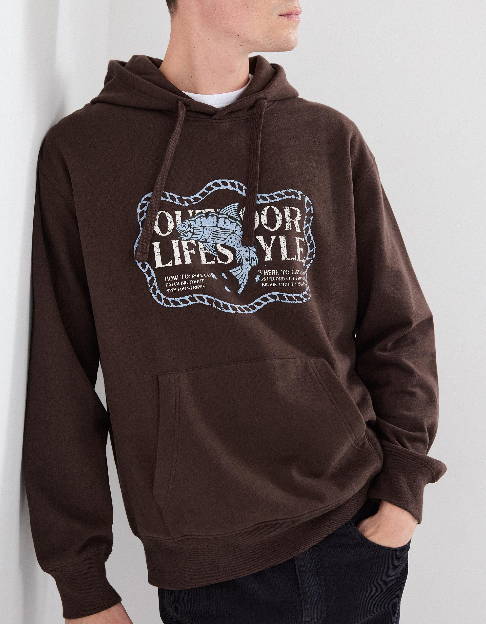 Comprar Online Sweatshirt com Capuz, Homem, Castanho Escuro