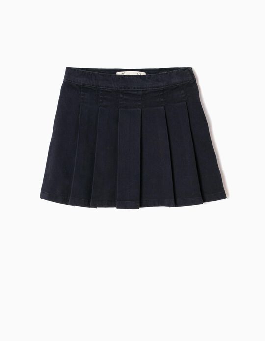 Blue Pleated Skirt