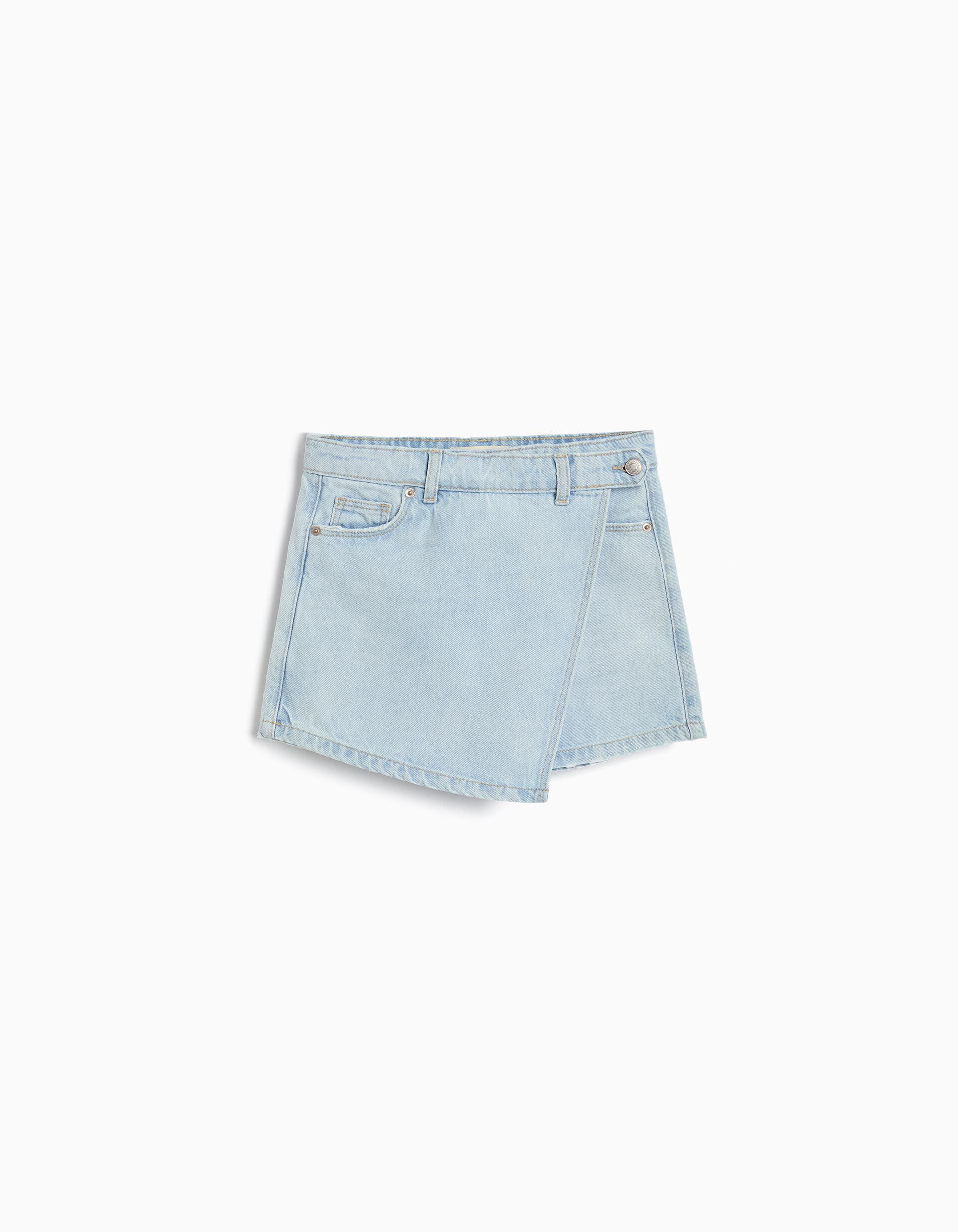 Comprar Online Saia-Cal&ccedil;&atilde;o de Ganga, Menina, Azul Claro
