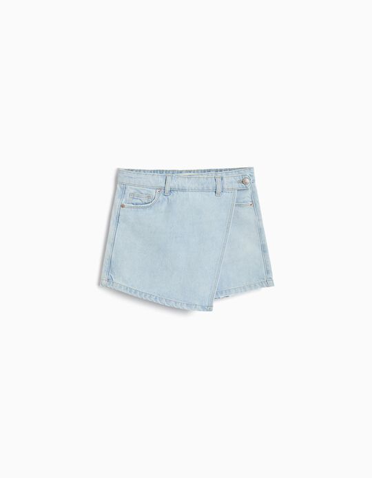 Comprar Online Saia-Cal&ccedil;&atilde;o de Ganga, Menina, Azul Claro