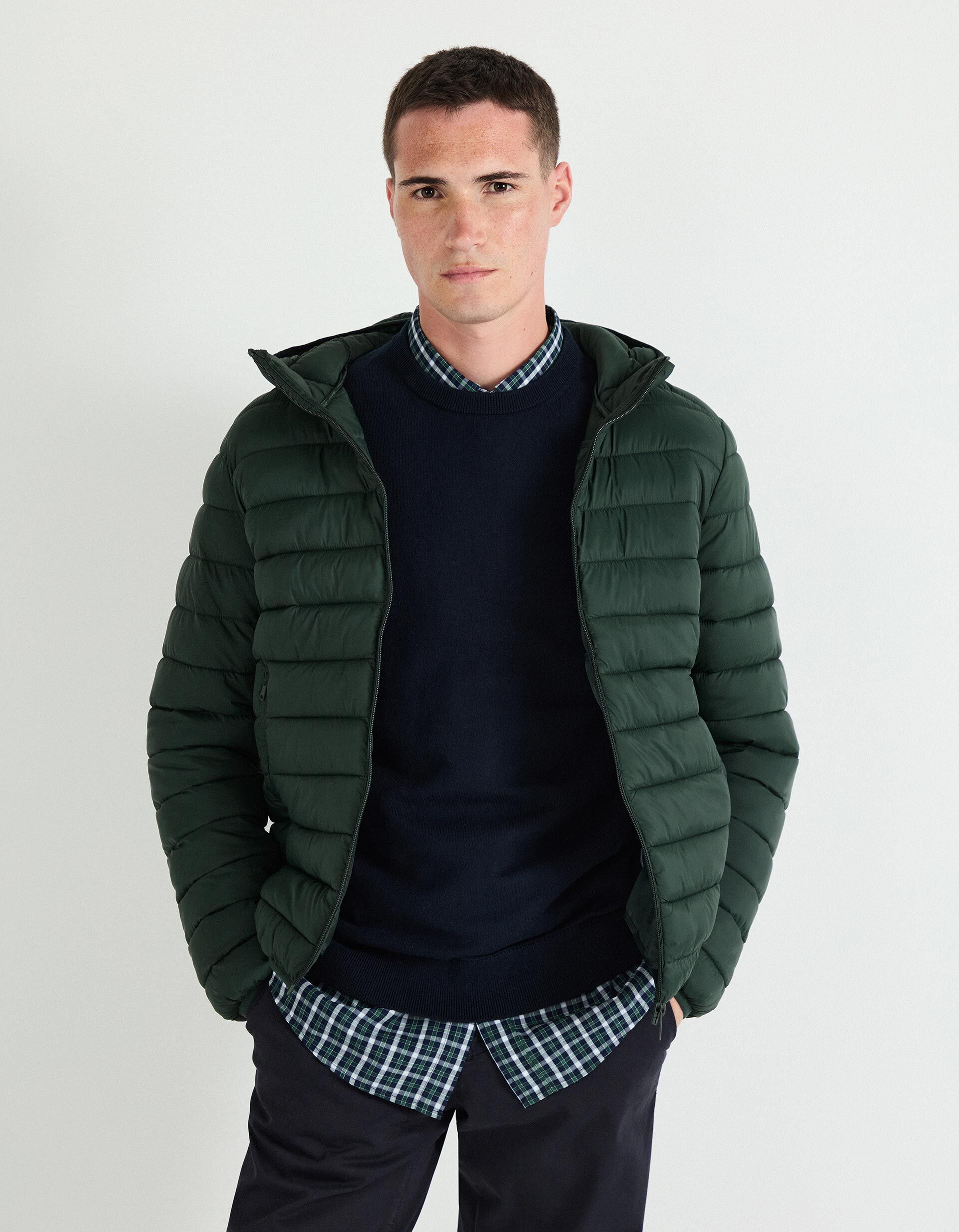 Comprar Online Casaco Acolchoado com Capuz, Homem, Verde Escuro