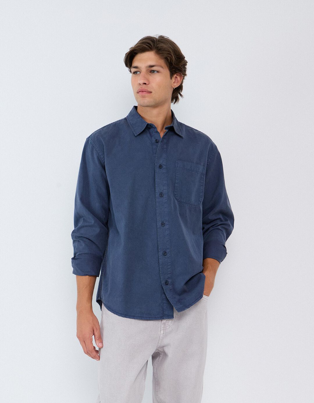 Camisa Liocel, Homem, Azul Escuro