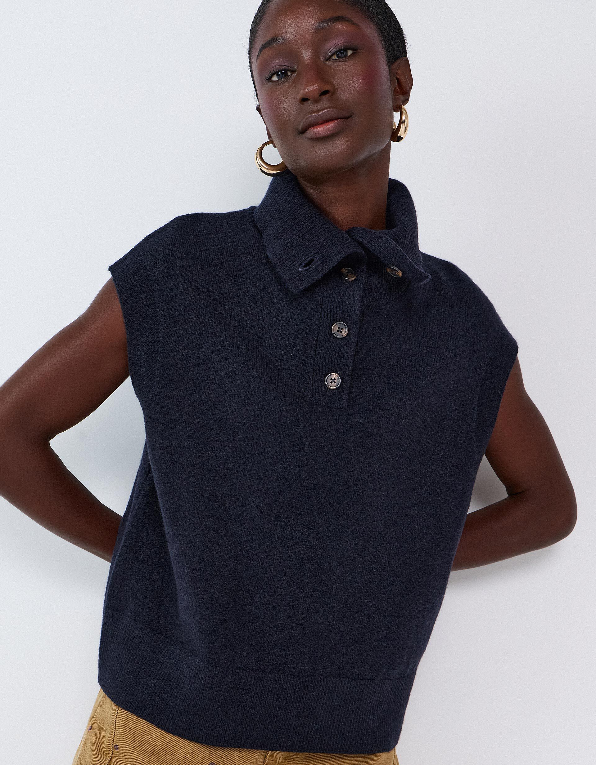 Comprar Online Polo De Malha, Mulher, Azul Escuro