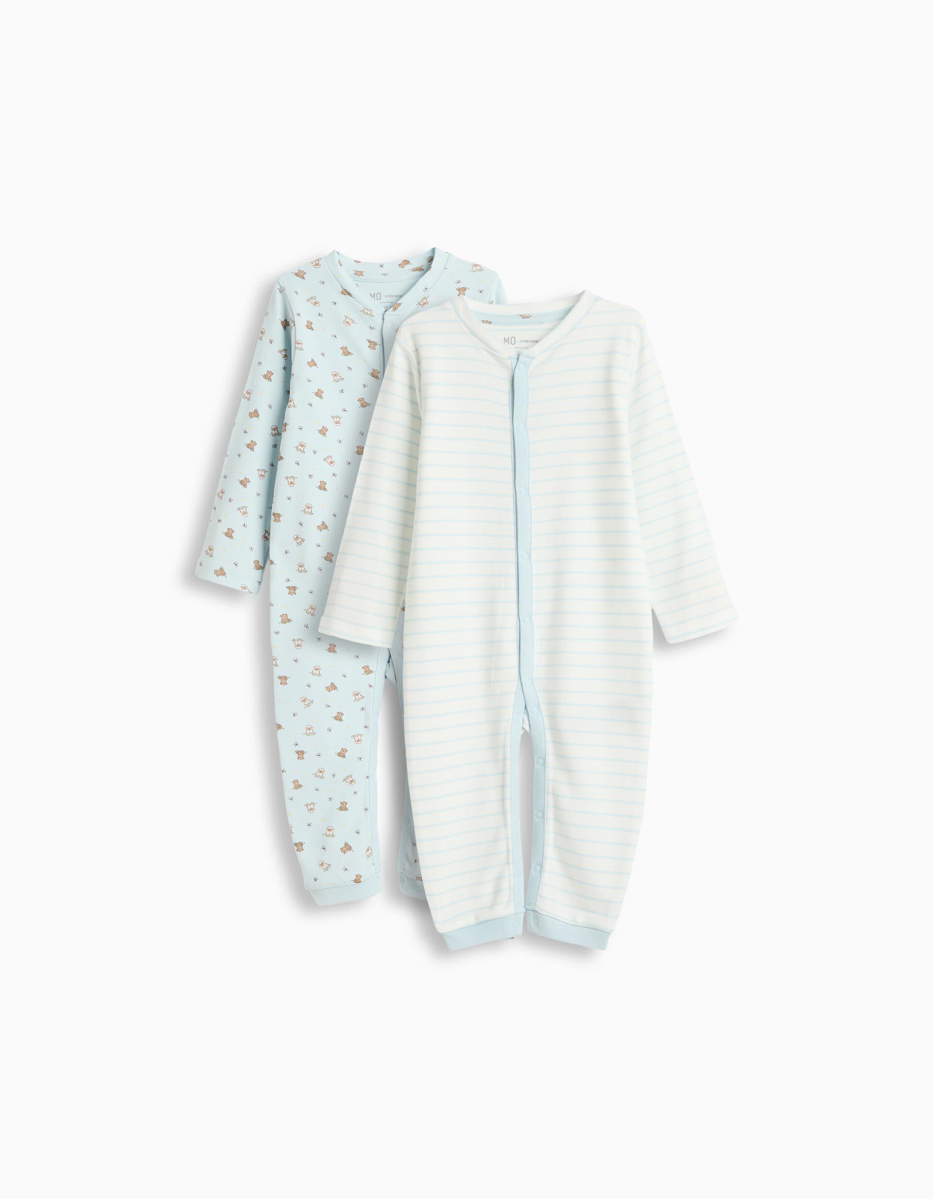 Comprar Online Pack 2 Babygrows, Menino, Azul Claro