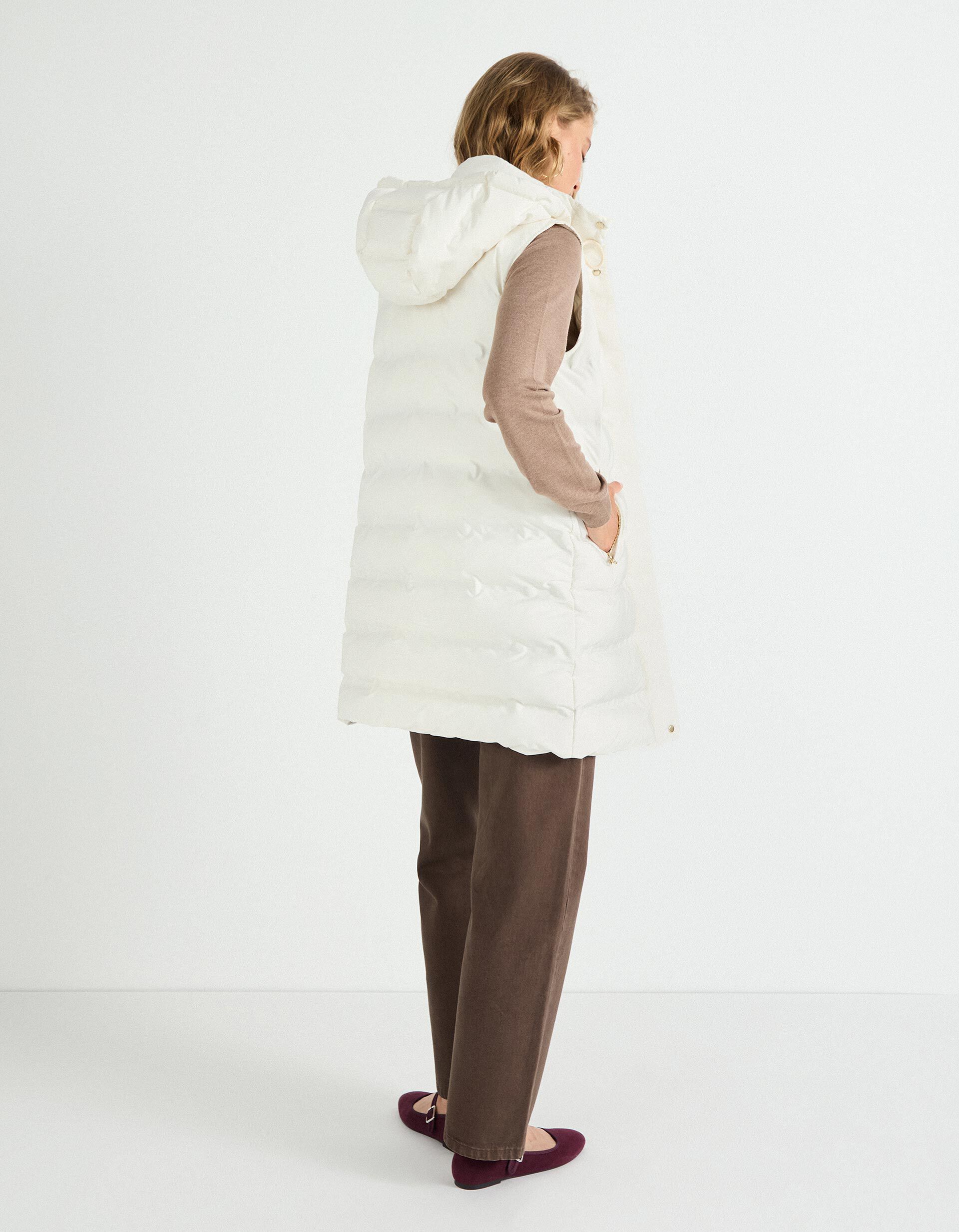 Comprar Online Colete Acolchoado Capuz, Mulher, Bege Claro