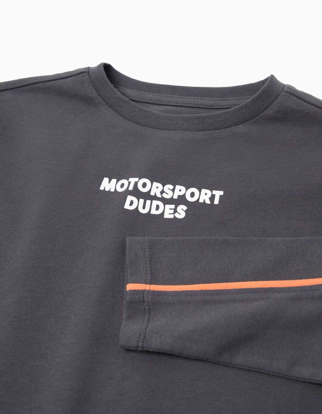 T-shirt de Manga Comprida, Menino, Cinzento Escuro