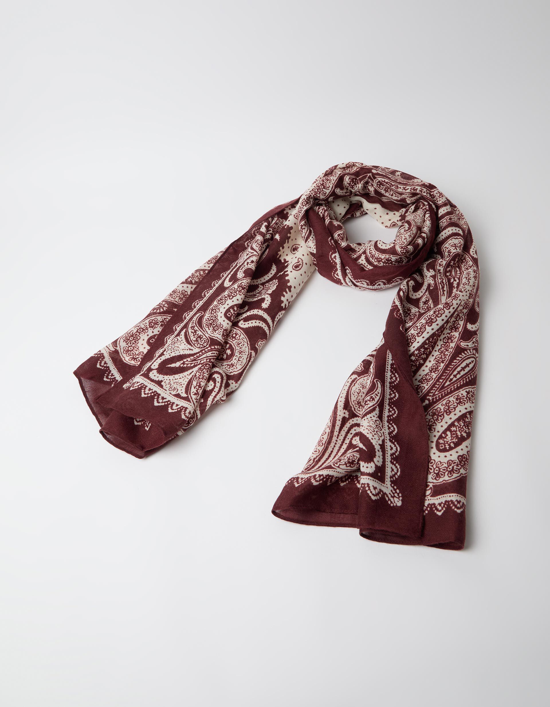 Comprar Online Len&ccedil;o Estampado Paisley, Mulher, Vermelho Escuro