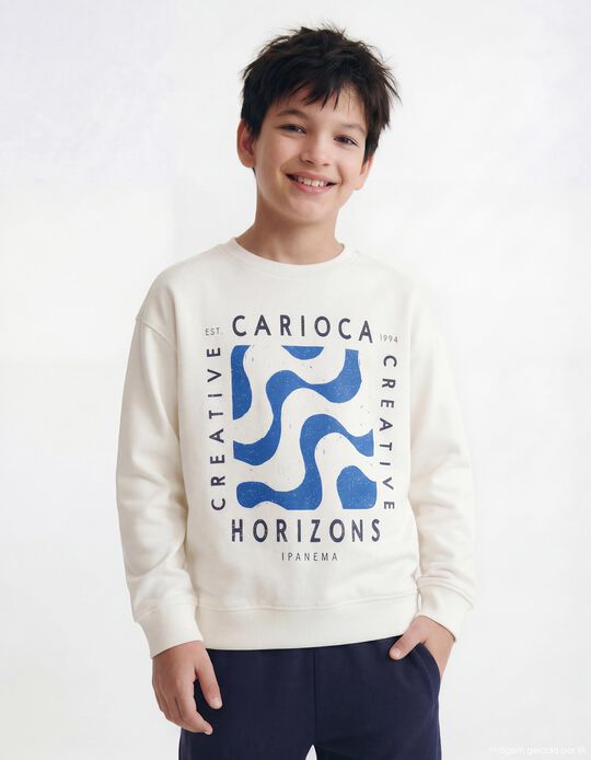 Comprar Online Sweatshirt de Felpa, Menino, Branco