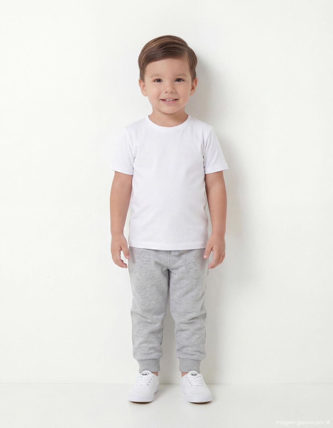 Cal&ccedil;as de Felpa, Menino, Cinzento Claro