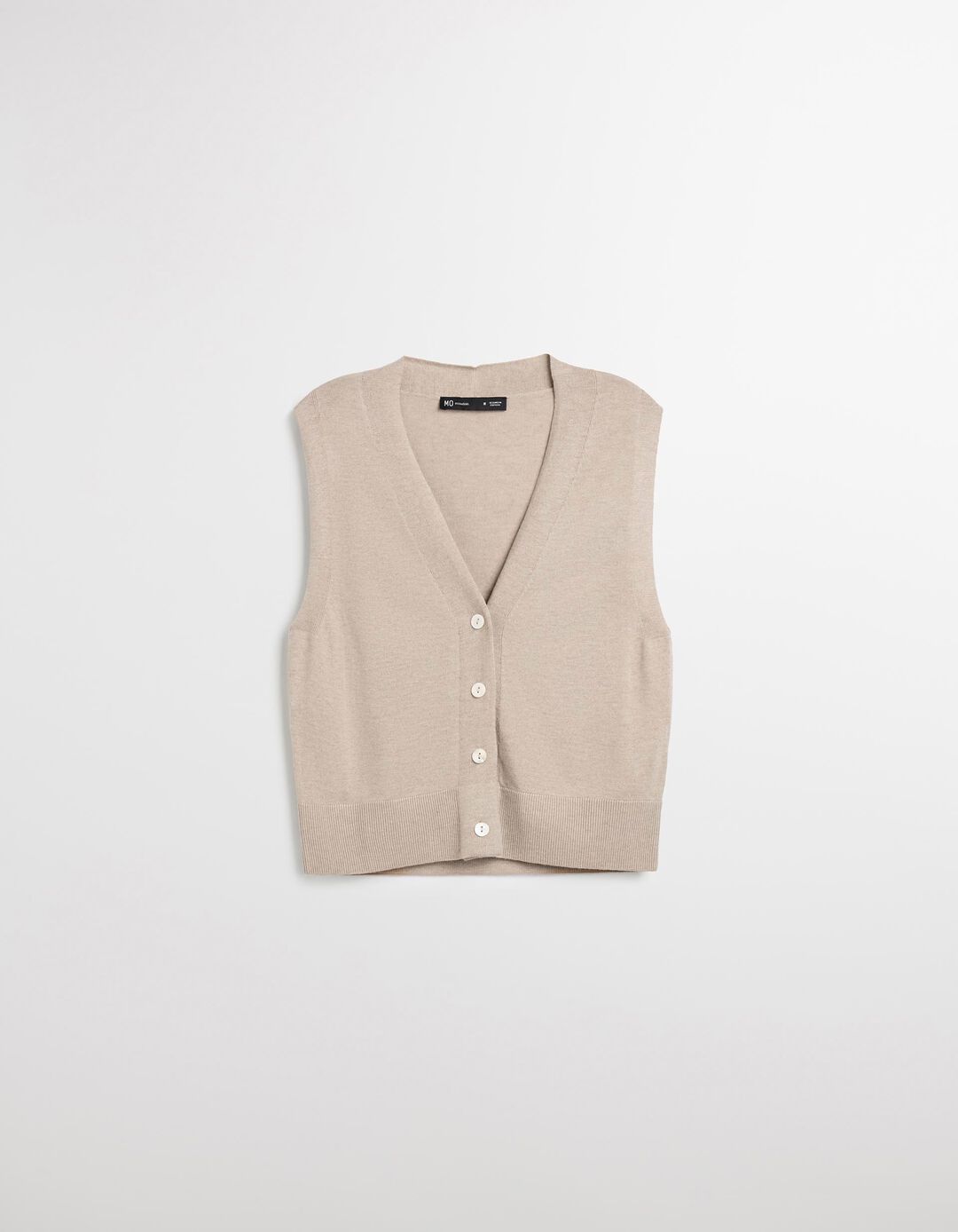 Colete com Caxemira, Mulher, Bege Claro