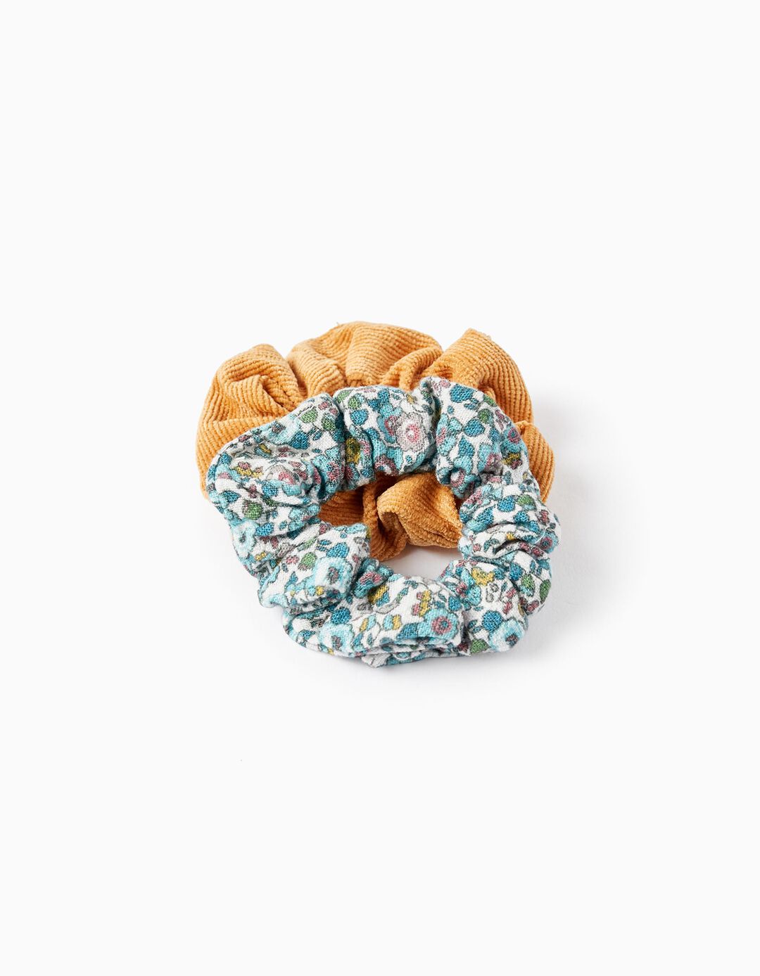 Pack of 2 Scrunchie Elastic Hair Ties for Baby Girls, Multicolor