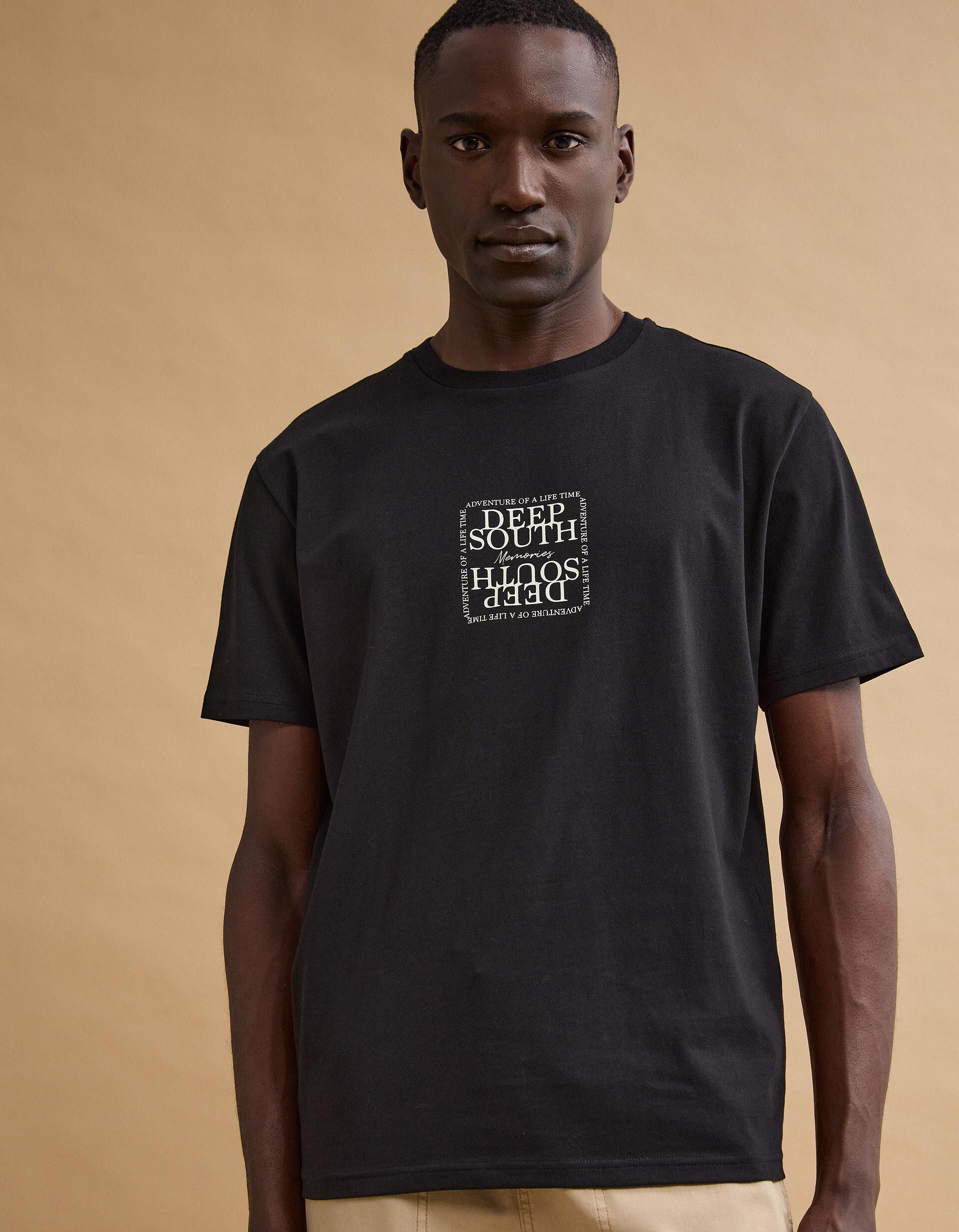 Comprar Online T-shirt Jersey Estampada, Homem, Preto