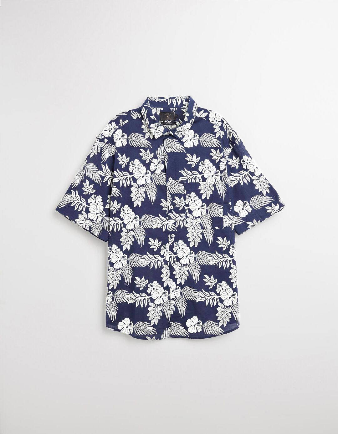 Camisa de Manga Curta, Homem, Azul Escuro 
