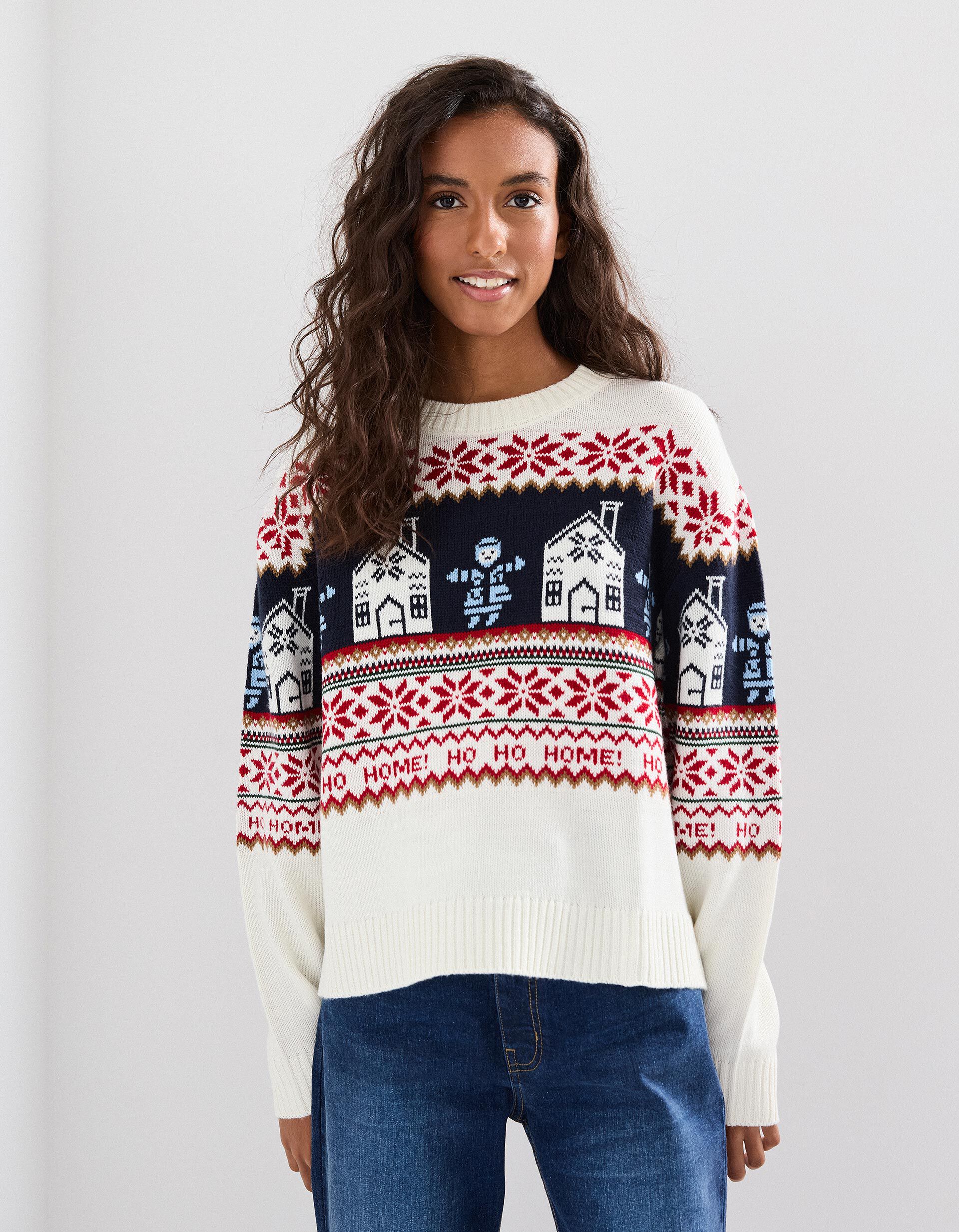 Comprar Online Camisola Malha Natal, Mulher, Bege Claro