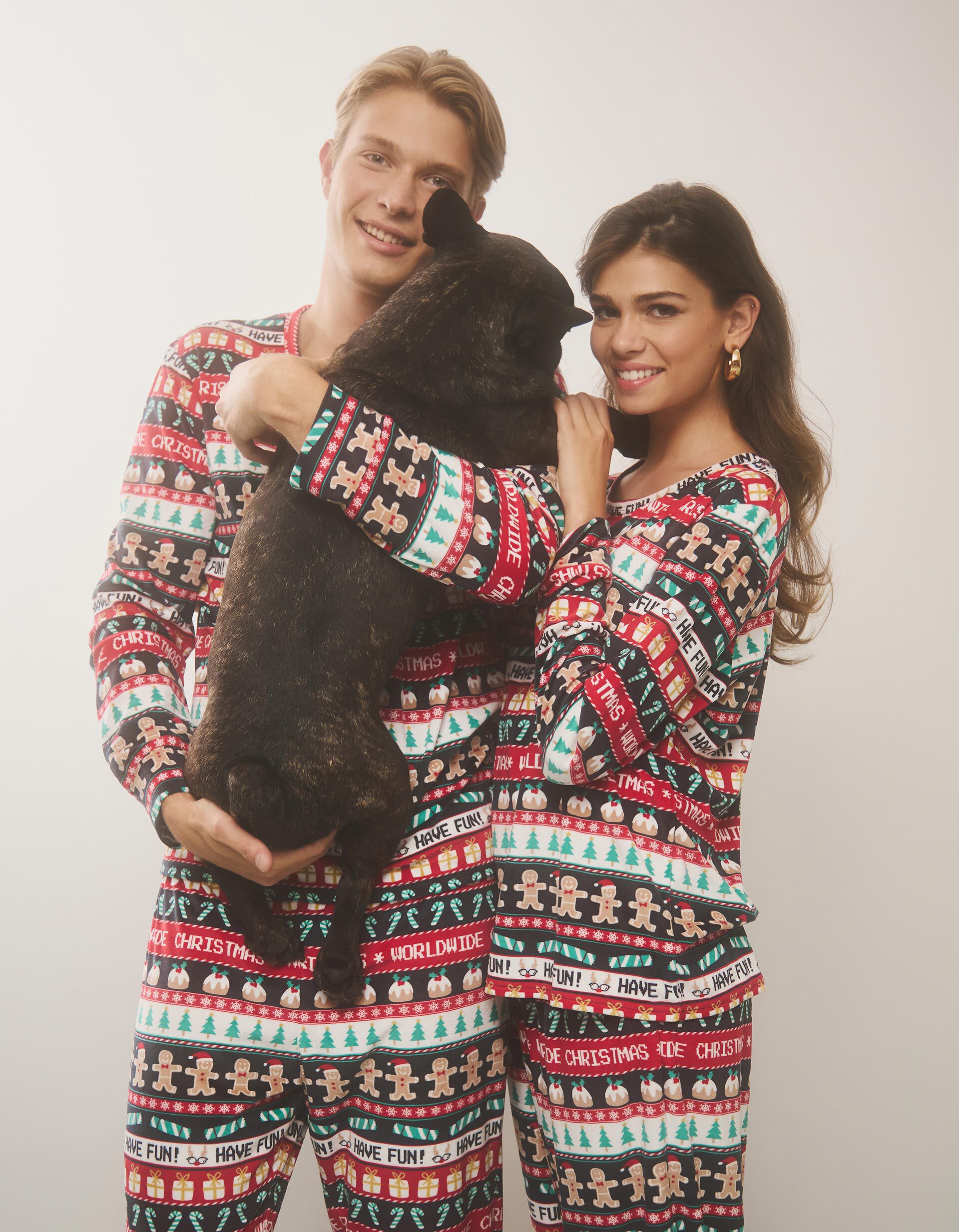 Pijama Aveludado de Natal, Mulher, Multicor