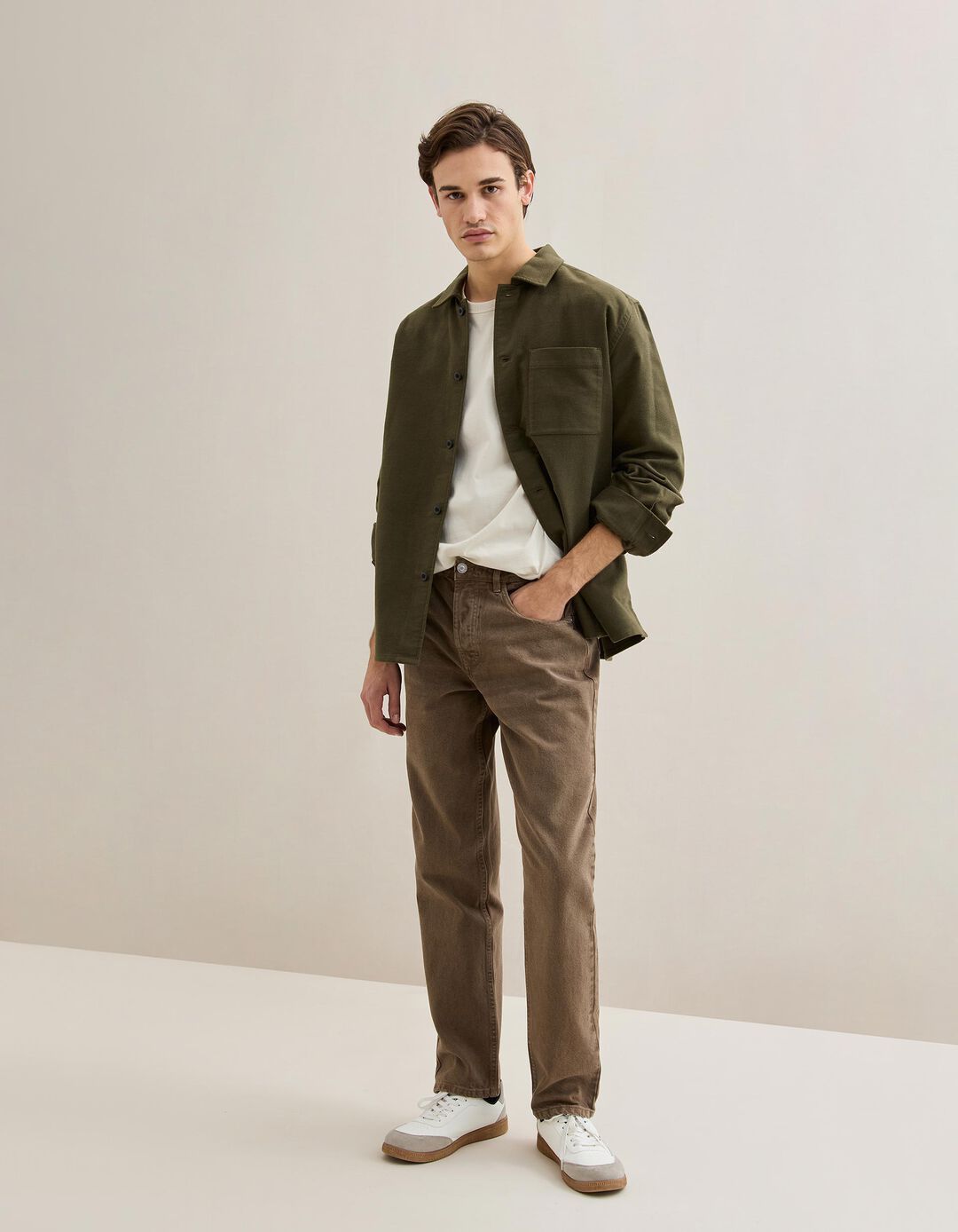 Cal&ccedil;as de Ganga 'Relaxed Fit', Homem, Castanho