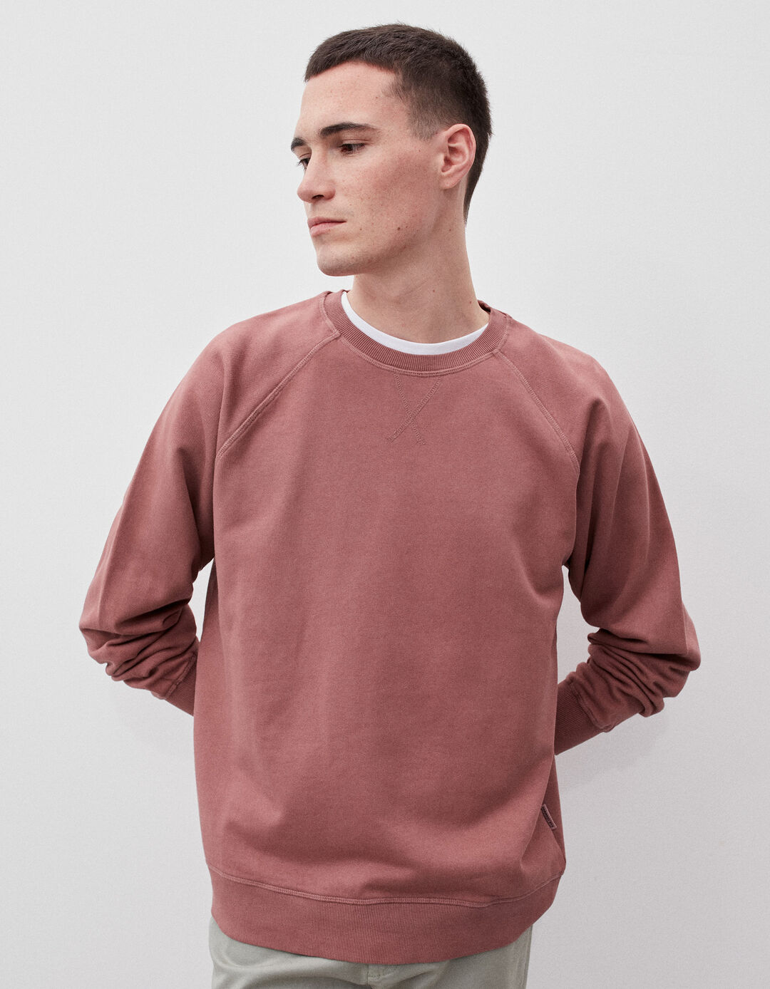 Sweatshirt Garment Dyed, Homem, Castanho