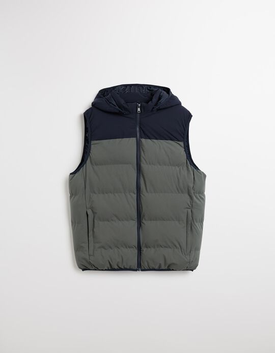 Comprar Online Colete Acolchoado com Capuz, Homem, Verde Escuro 