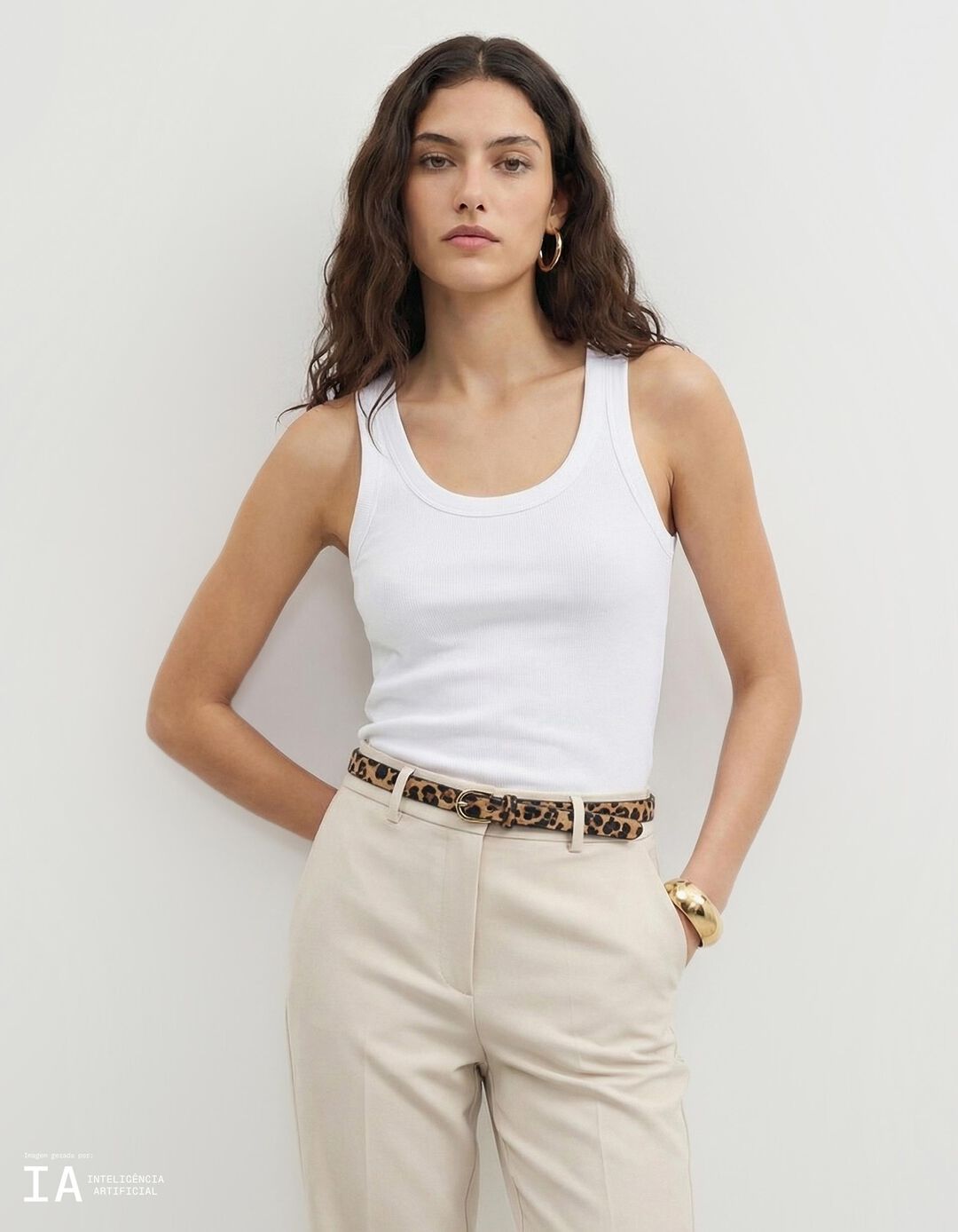 Tank Top Canelado, Mulher, Branco