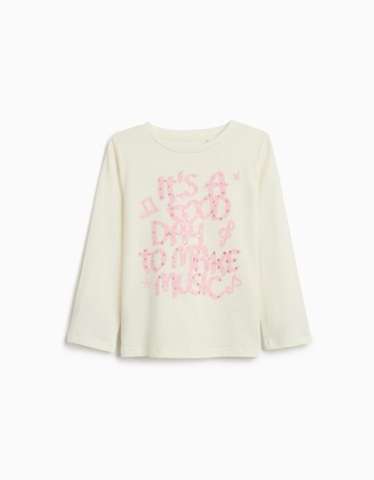 Comprar Online T-shirt de Manga Comprida, Menina, Branco