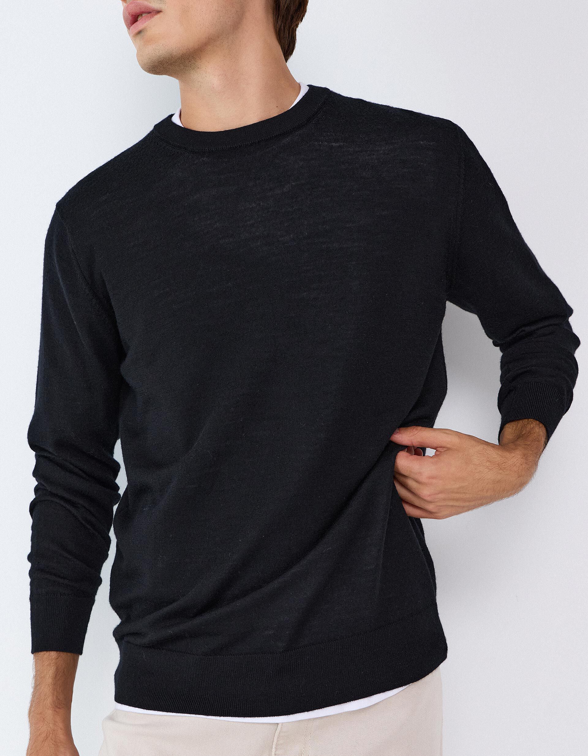 Comprar Online Camisola De L&atilde; Merino, Homem, Preto