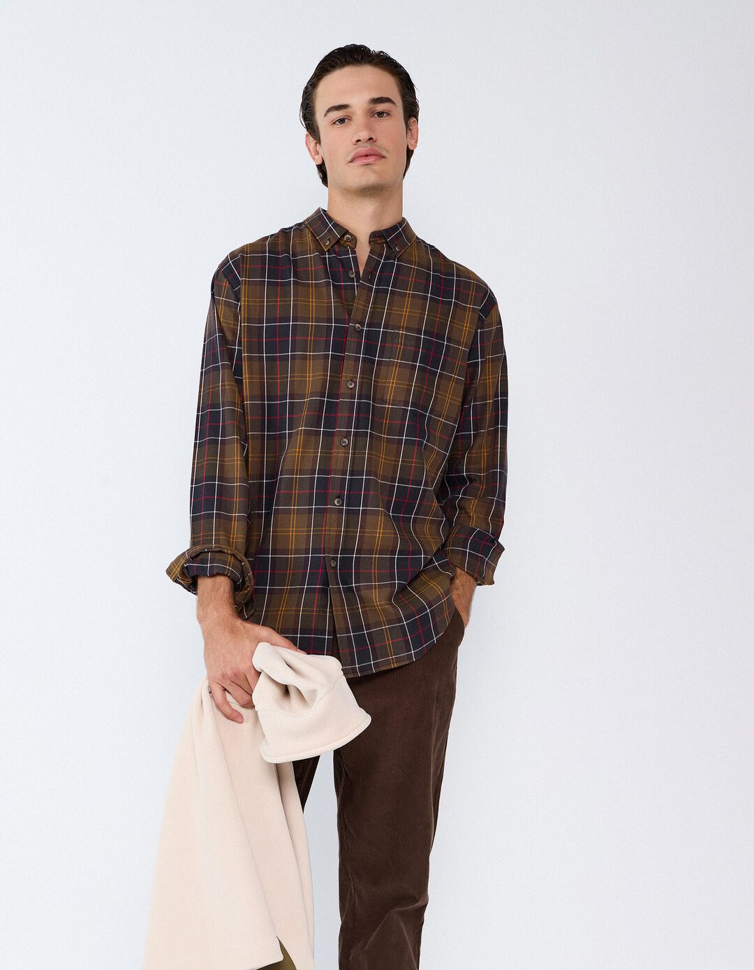 Camisa Xadrez, Homem, Castanho