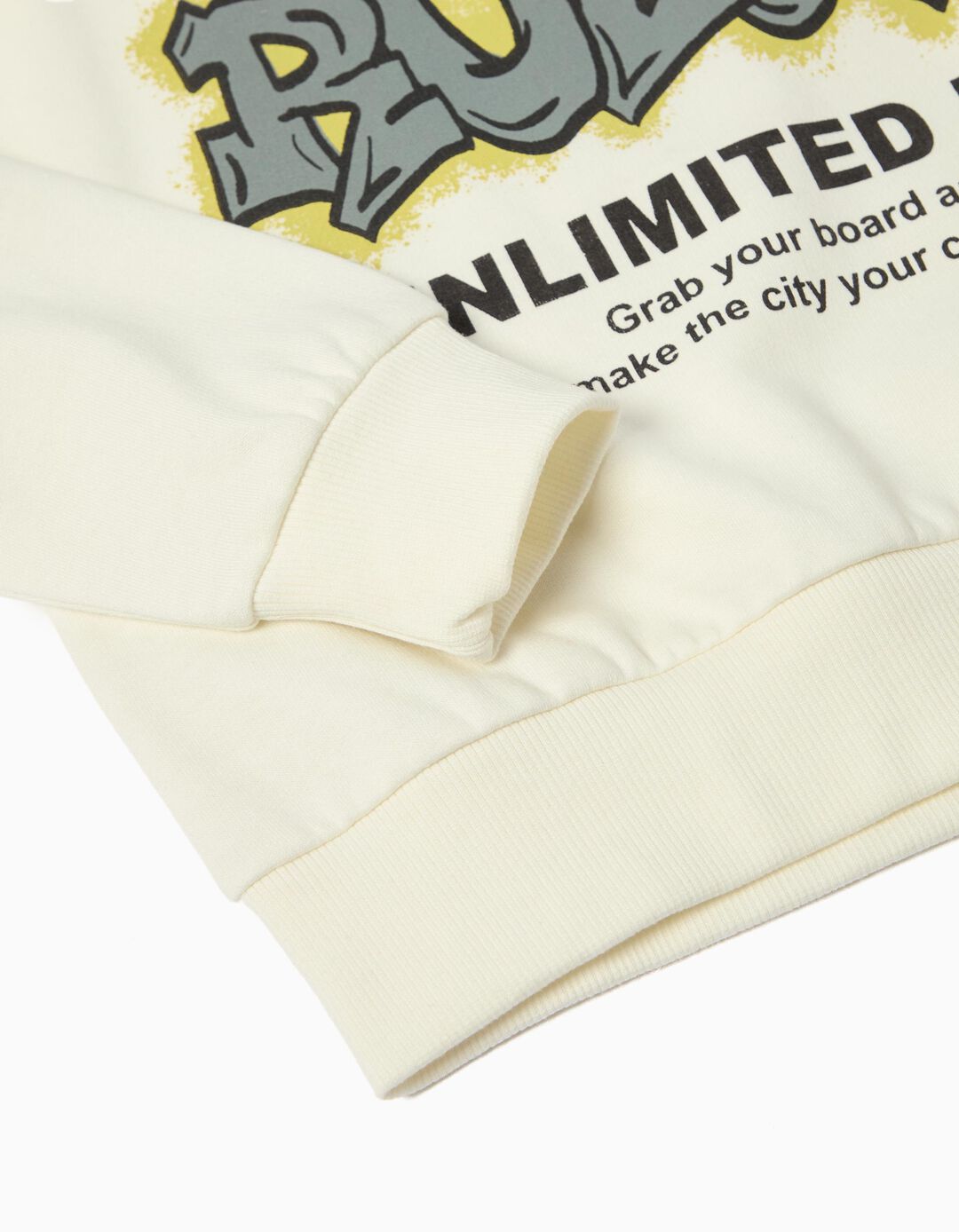 Sweatshirt de Felpa, Menino, Branco