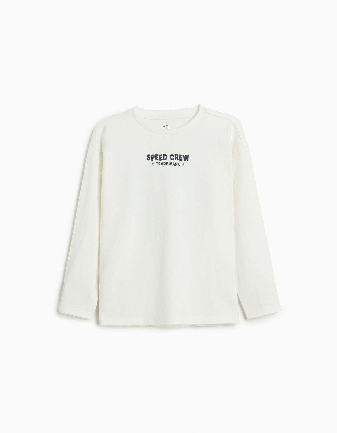 T-shirt de Manga Comprida, Menino, Branco