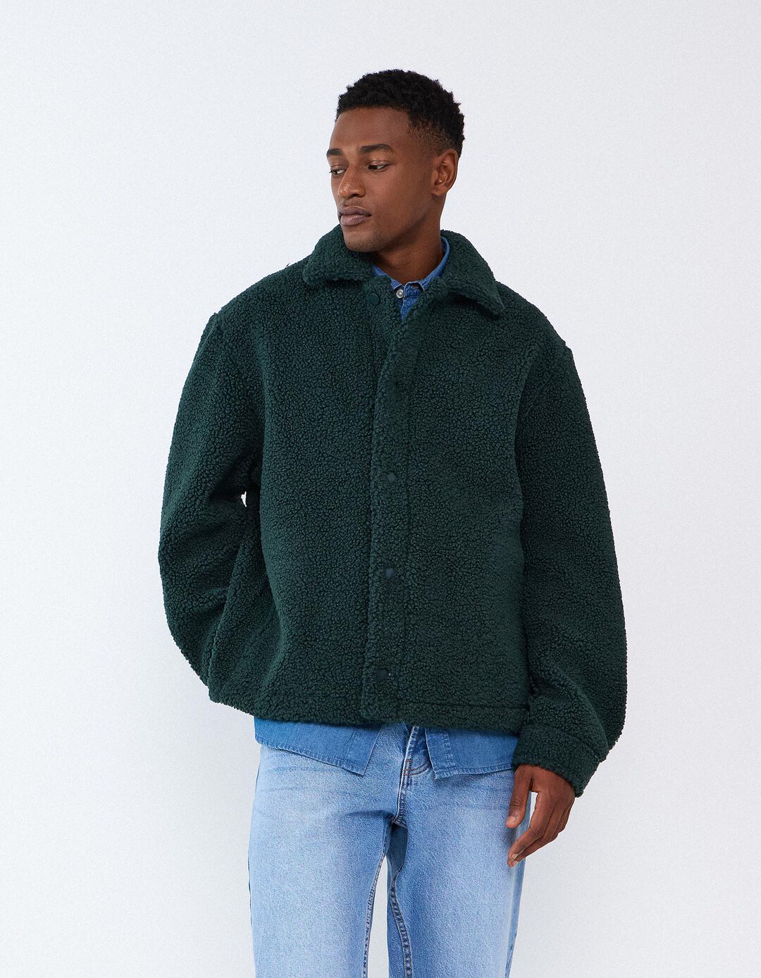 Sobrecamisa Sherpa, Homem, Verde Escuro