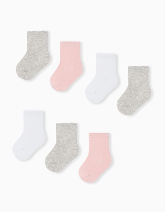 7 Pairs of Socks Pack, Baby Girls, Multicolour