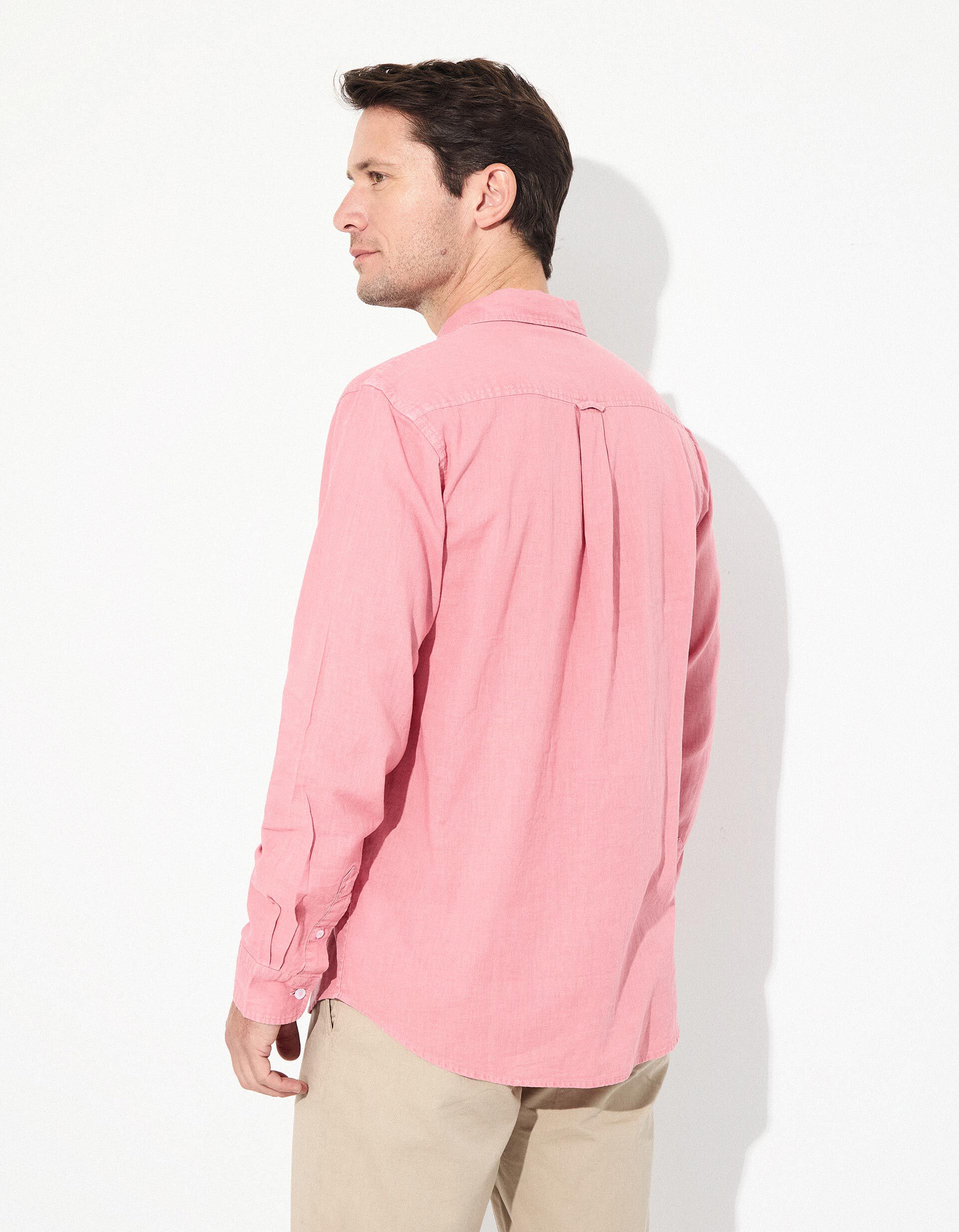 Comprar Online Camisa com Linho, Homem, Rosa Escuro