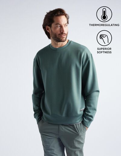 Sweatshirt Técnica Refletora, Homem, Verde Escuro