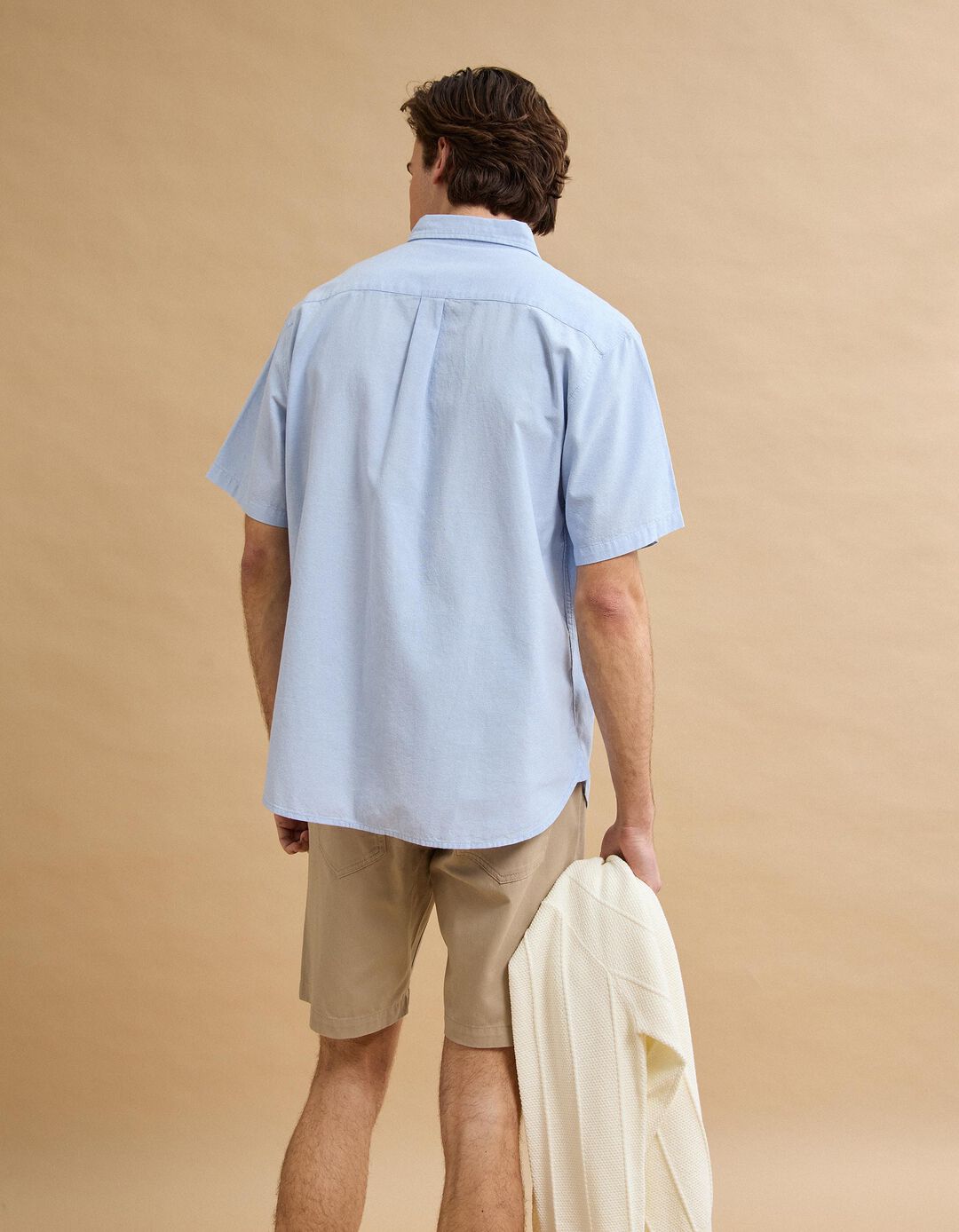 Camisa Manga Curta, Homem, Azul Claro