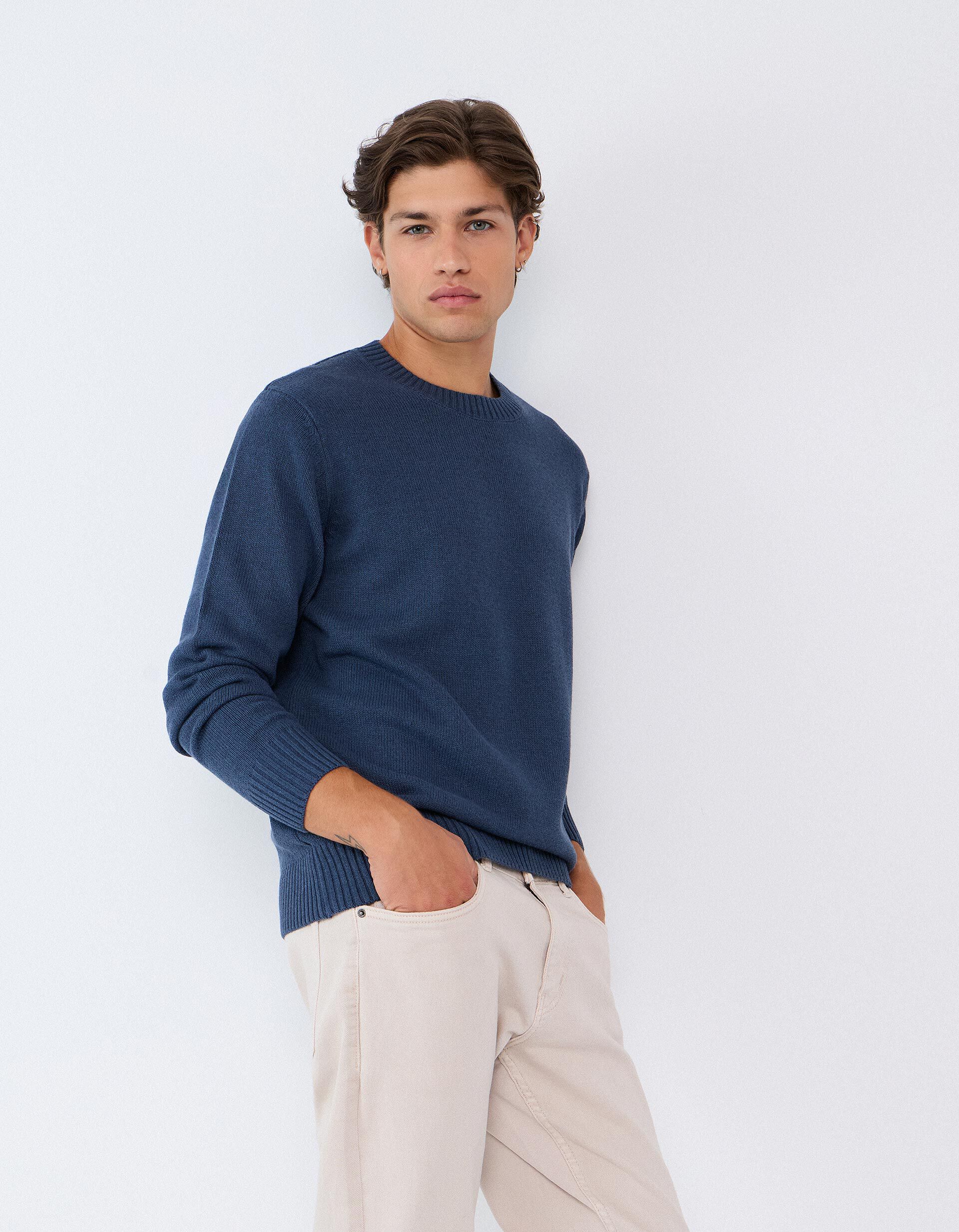 Comprar Online Camisola De Malha, Homem, Azul