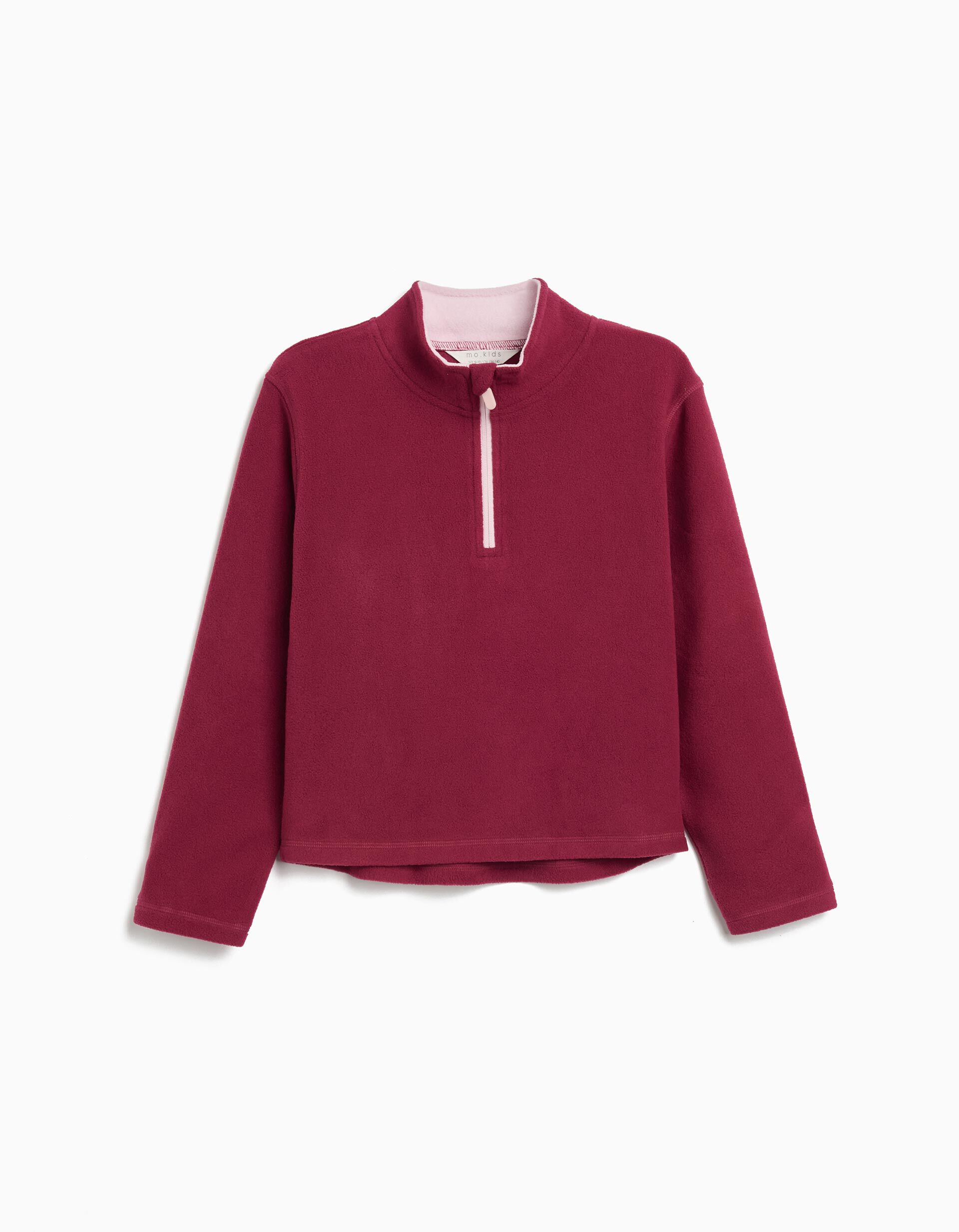 Comprar Online Camisola Polar com Fecho, Menina, Vermelho Escuro 