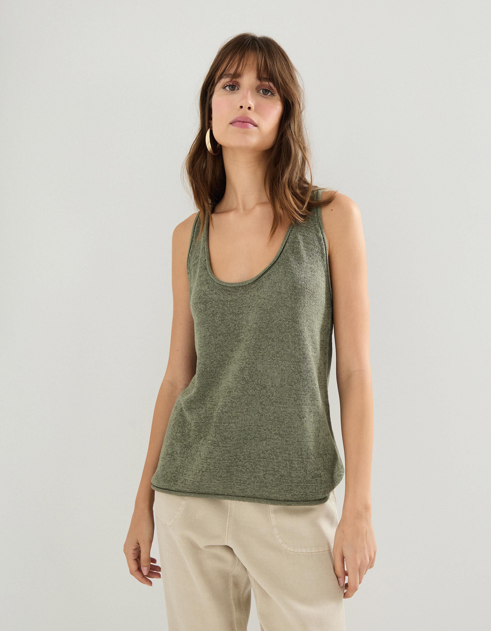 Comprar Online Top de Malha, Mulher, Verde Claro 