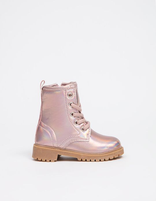 Metallised Boots, Girls, Pink