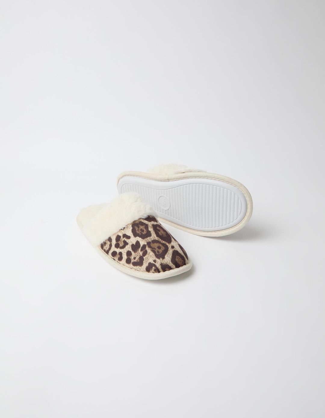 Chinelos De Quarto Animal Print, Mulher, Bege