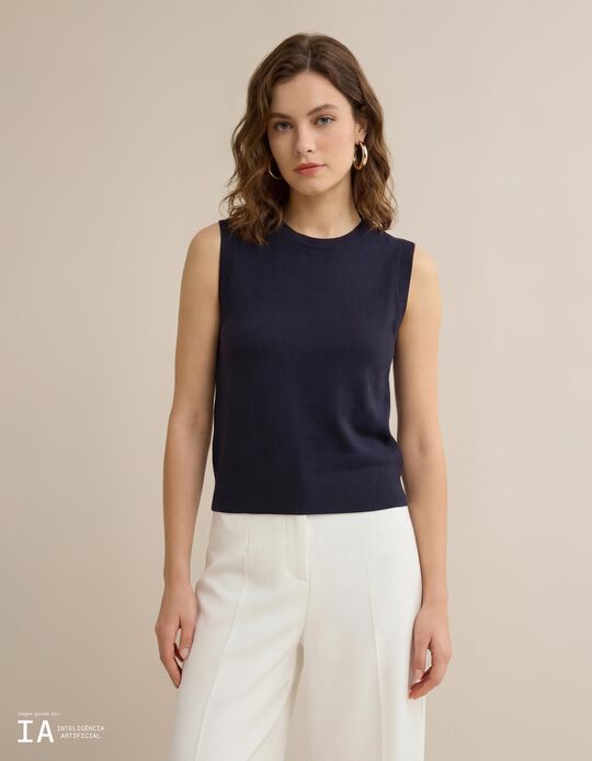 Comprar Online Colete de Malha, Mulher, Azul Escuro