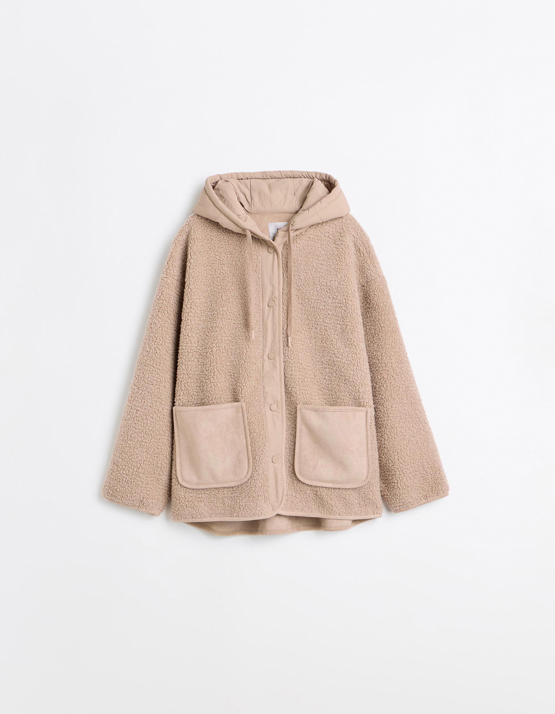 Comprar Online Casaco Efeito Sherpa, Mulher, Bege