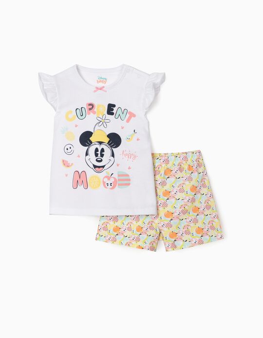Pyjamas for Baby Girls, 'Happy Minnie', White/Multicolour